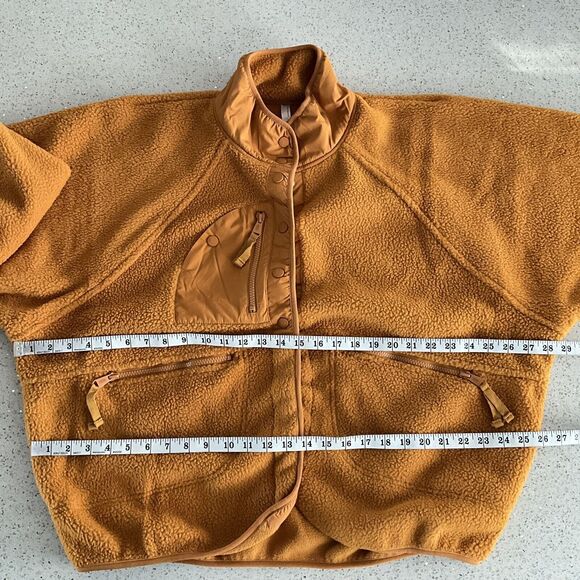 FP Movement Faux Fur Hit The Slopes Snap Jacket Mustard XL - Picture 5 of 16